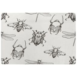 Benjamin Tate Design Sketch Of Scarab Beetle, May Bug, Bee & Dragonfly Designer Rug in Natural - Size: Large - thumbnail 1