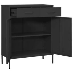 Berkfield Home Storage Cabinet Anthracite 80x35x101.5 cm Steel in Black - thumbnail 5
