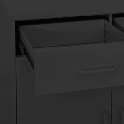 Berkfield Home Storage Cabinet Anthracite 80x35x101.5 cm Steel in Black - thumbnail 6