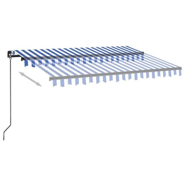 Berkfield Home Manual Retractable Awning with LED 350x250 cm Blue & White - image 1
