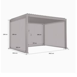 sweeek Louvered Pergola Aluminium 4 X 3m With 2 3m Blinds & A 4m Blind in Grey - thumbnail 5