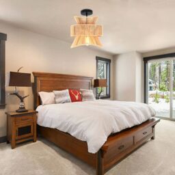 Garwarm 1 Light Farmhouse Boho Geometric Rattan Pendant Light in Light Brown - thumbnail 6