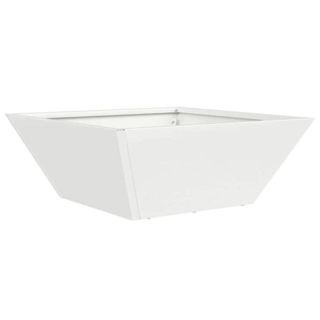Berkfield Home Garden Bowl Planter White 40x40x15 cm Steel - Size: 40 x 40 x 15 cm - image 1