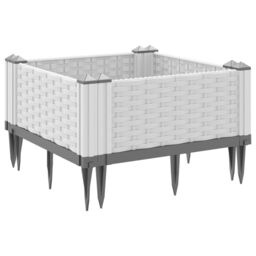 Berkfield Home Garden Planter with Pegs White 42.5x42.5x28.5 cm PP - thumbnail 6