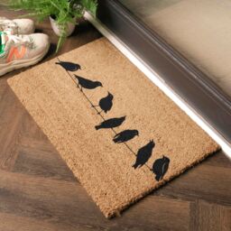 Artsy Mats Birds On Wire Doormat (60 x 40cm) in Brown - Size: 40 cm x 60 cm - thumbnail 2