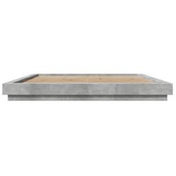 Berkfield Home Modern Bed Frame without Mattress Concrete Grey 180x200 cm Super King - thumbnail 4