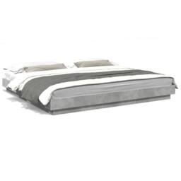 Berkfield Home Modern Bed Frame without Mattress Concrete Grey 180x200 cm Super King - thumbnail 3