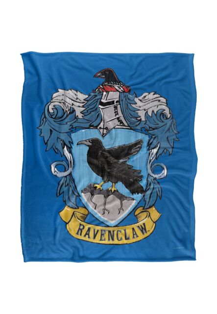 Warner Brothers Harry Potter Ravenclaw Rough Crest Blanket 152 x 127 cm in White - image 1