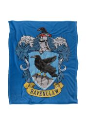 Warner Brothers Harry Potter Ravenclaw Rough Crest Blanket 152 x 127 cm in White - thumbnail 1