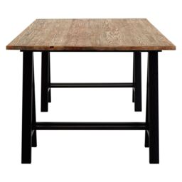 Orsina Sturdy Pine Wood & Iron Dining Table, A-Frame Legs Small Dining Table, Elegant Kitchen Table For Dinner in Natural - thumbnail 3