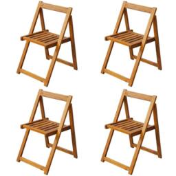 Berkfield Home 5 Piece Folding Outdoor Dining Set Solid Acacia Wood in Brown - thumbnail 6