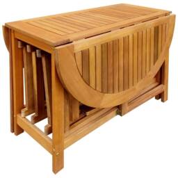 Berkfield Home 5 Piece Folding Outdoor Dining Set Solid Acacia Wood in Brown - thumbnail 5