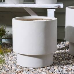 Dibor Large Beige Fibre Clay Indoor Outdoor Garden Planter Houseplant Flower Plant Pot H37 x Dia 37cm - thumbnail 3