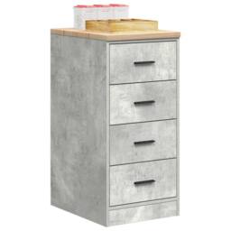 Berkfield Home Durable Garage Storage Cabinet Concrete Grey 40x51x85 cm Solid Wo - Size: 40 x 51 x 85 cm - thumbnail 4