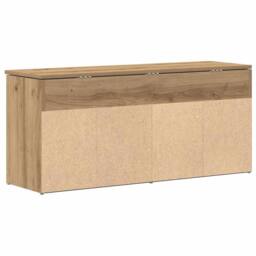 Berkfield Home Shoe Bench Artisan Oak 102x30.5x45 cm Engineered Wood in Brown - thumbnail 6