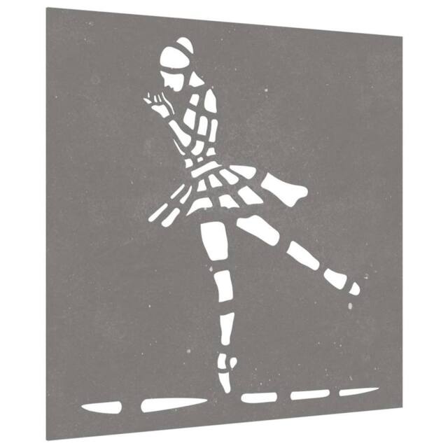 Berkfield Home Garden Wall Decoration 55x55 cm Corten Steel Ballet Dancer Design in Brown - image 1