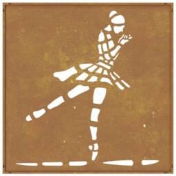 Berkfield Home Garden Wall Decoration 55x55 cm Corten Steel Ballet Dancer Design in Brown - thumbnail 5