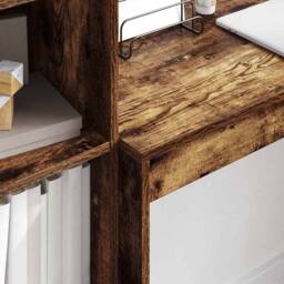 Berkfield Home Modern Writing Desk Smoked Oak Engineered wood 100 x 40 x 76 cm in Brown - thumbnail 4
