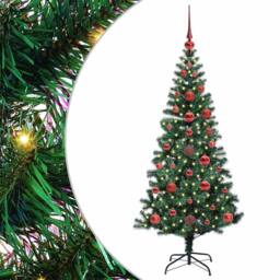 Berkfield Home Artificial Pre-lit Christmas Tree Green 120 cm PVC & Metal - thumbnail 2