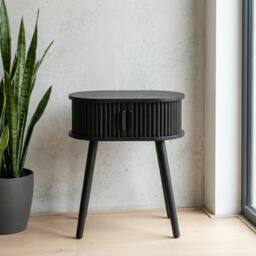 Garden Greatness Maison Ribbed Urban Bedside Table in Black - Size: 1 Pack - thumbnail 2