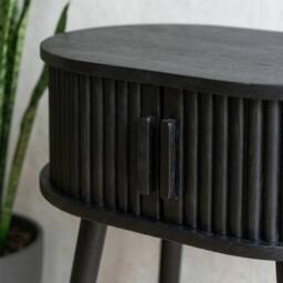 Garden Greatness Maison Ribbed Urban Bedside Table in Black - Size: 1 Pack - thumbnail 3