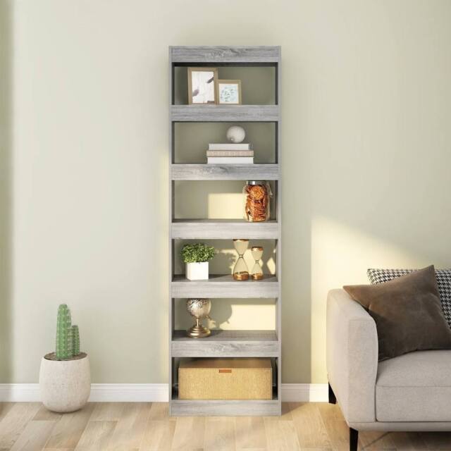 Berkfield Home Classic Book Cabinet/Room Divider Grey Sonoma 60x30x198 cm - Size: 60 x 30 x 198 cm - image 1