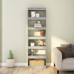 Berkfield Home Classic Book Cabinet/Room Divider Grey Sonoma 60x30x198 cm - Size: 60 x 30 x 198 cm - thumbnail 1