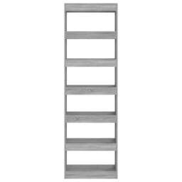 Berkfield Home Classic Book Cabinet/Room Divider Grey Sonoma 60x30x198 cm - Size: 60 x 30 x 198 cm - thumbnail 5
