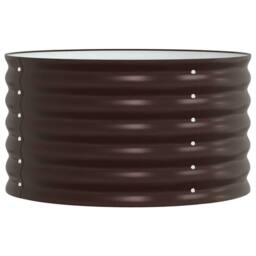 Berkfield Home Garden Raised Bed - Brown, 80x80x44 cm, Made from Galvanised Steel in Brown - Size: 80 x 80 x 44 cm - thumbnail 3