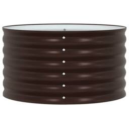 Berkfield Home Garden Raised Bed - Brown, 80x80x44 cm, Made from Galvanised Steel in Brown - Size: 80 x 80 x 44 cm - thumbnail 5