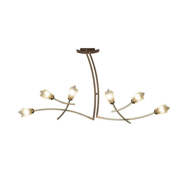 Netlighting Pietra Linear Pendant 2 Arm 6 Light G9 Antique Brass in Bronze - image 1
