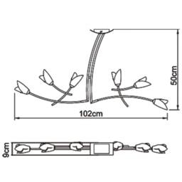 Netlighting Pietra Linear Pendant 2 Arm 6 Light G9 Antique Brass in Bronze - thumbnail 6
