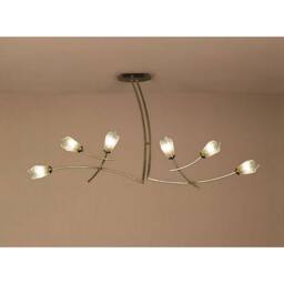 Netlighting Pietra Linear Pendant 2 Arm 6 Light G9 Antique Brass in Bronze - thumbnail 2