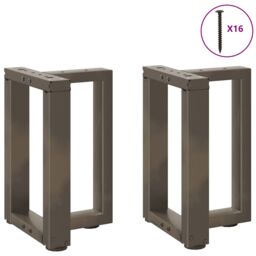 Berkfield Home Coffee Table Legs T-Shaped¬†2 pcs Natural Steel 38x25x(42-43) cm Steel in Black - thumbnail 3