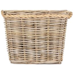 Red Hamper Square Tapered Rope Handled Rattan Planter With Plastic Lining in Natural - Size: Large - thumbnail 3