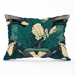 Warren Reed - Designer Green Beige Tropical Leaves Cushions - Size: 45 cm x 45 cm - thumbnail 1