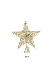 Garden Sanctuary Decorative Star Sequins Christmas Tree Topper with LED Lights in Gold - thumbnail 6