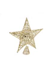 Garden Sanctuary Decorative Star Sequins Christmas Tree Topper with LED Lights in Gold - thumbnail 3