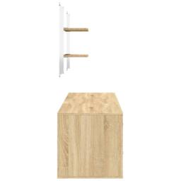 Berkfield Home 5 Piece Bathroom Furniture Set Oak Engineered Wood in Brown - thumbnail 5