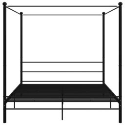 Berkfield Home Canopy Bed Frame Black Metal 180x200 cm Super King - thumbnail 4