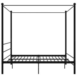 Berkfield Home Canopy Bed Frame Black Metal 180x200 cm Super King - thumbnail 3