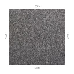Gr8 Home Heavy Duty Floor Carpet Tiles 20 Piece 5SQM Flooring in Grey - Size: 100 cm x 500 cm - thumbnail 3
