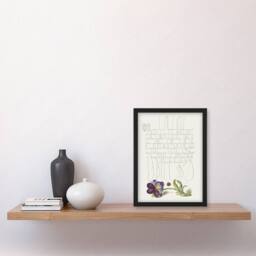 Artery8 Ladybird & Wild Pansy Calligraphy Framed Wall Art Print in White - Size: A4 - thumbnail 4