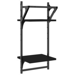 Berkfield Home Beautiful 2-Tier Wall Shelves with Bars 2 pcs Black 30x25x65 cm - Size: 30 x 25 x 65 cm - thumbnail 7