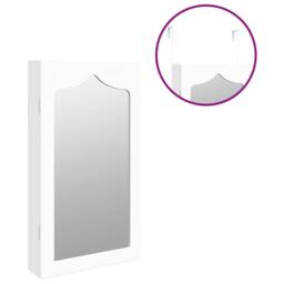 Berkfield Home Mirror Jewellery Cabinet Wall Mounted White 37.5x10x67 cm - thumbnail 9