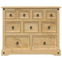 Berkfield Home Chest of Drawers Corona 103x46x83 cm Solid Wood Pine in Brown - Size: 103 x 46 x 83 cm - thumbnail 4