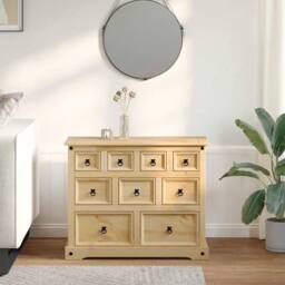 Berkfield Home Chest of Drawers Corona 103x46x83 cm Solid Wood Pine in Brown - Size: 103 x 46 x 83 cm - thumbnail 3