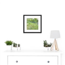 Artery8 Van Gogh Daubignys Garden Painting 8X8 Inch Square Wooden Framed Wall Art Print Picture with Mount in Black - thumbnail 2