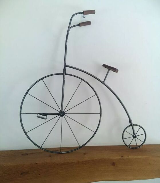 Inspirational Gifting Penny Farthing Bicycle Metal Wall Art in Black - image 1