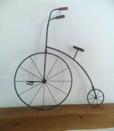 Inspirational Gifting Penny Farthing Bicycle Metal Wall Art in Black